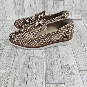 Free People Velvet Snake Skin Print Slip On Loafer Shoes Size EU 38 US 7.5 Boho